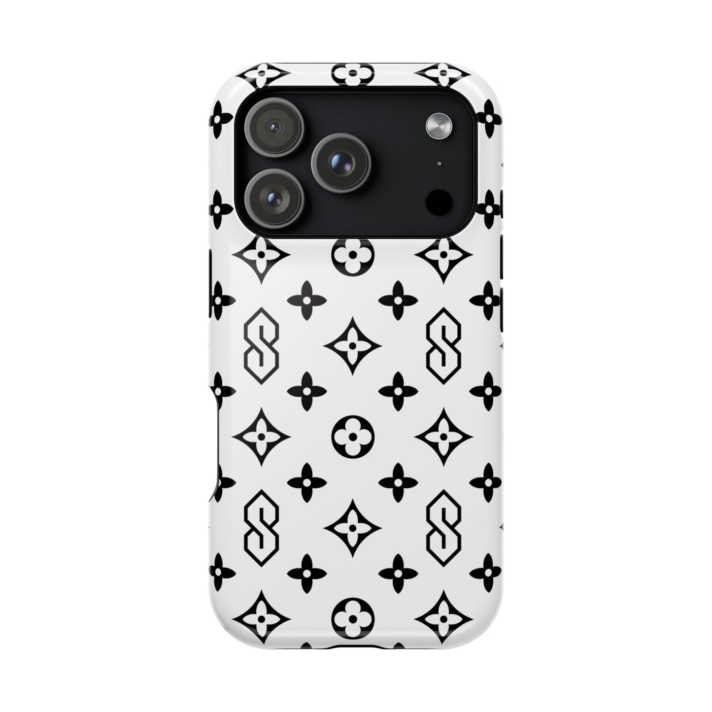 S Thing Faux Real Phone Cases - White & Black - Magnetic Impact-Resistant
