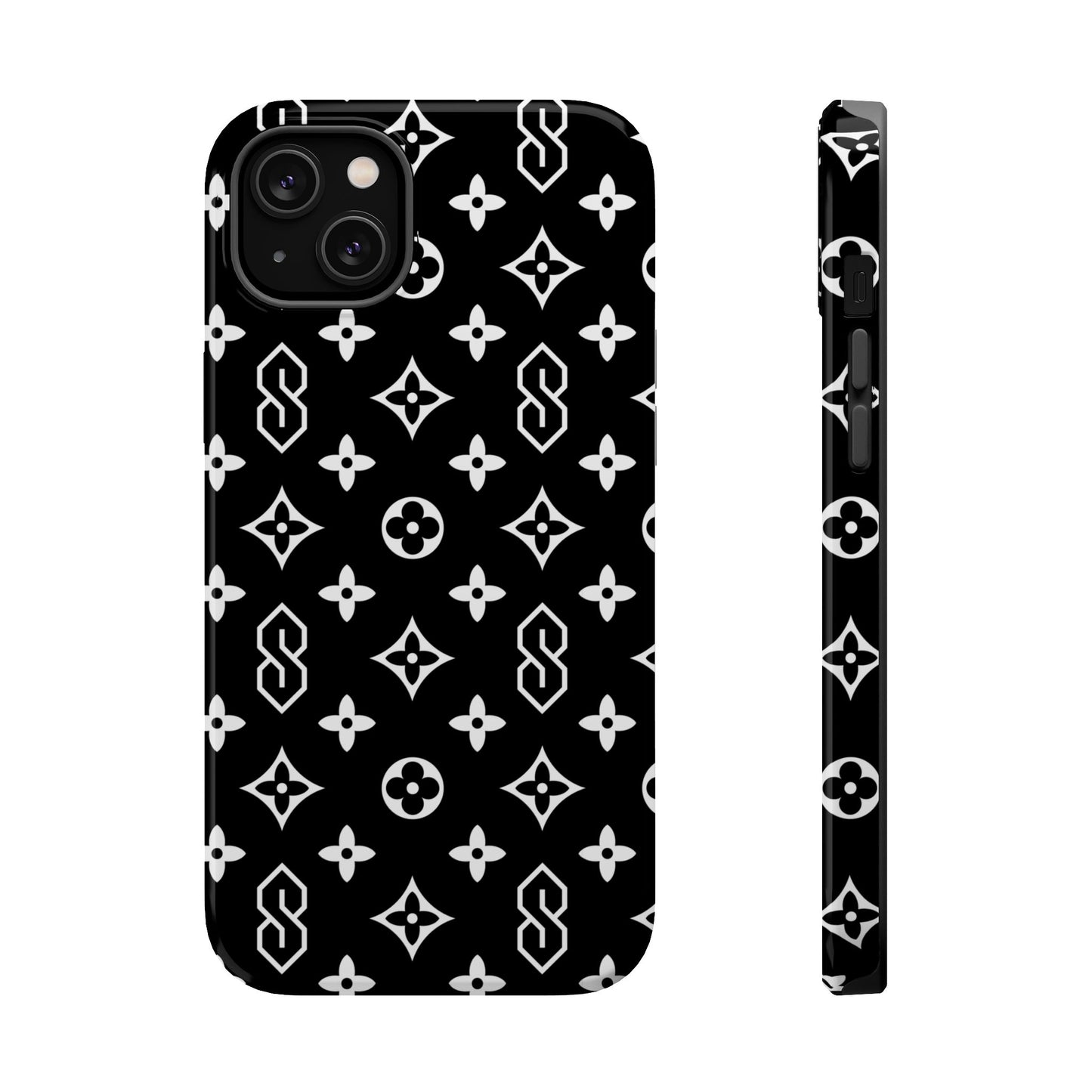 S Thing Faux Real Phone Case - Black/White - Magnetic Impact-Resistant