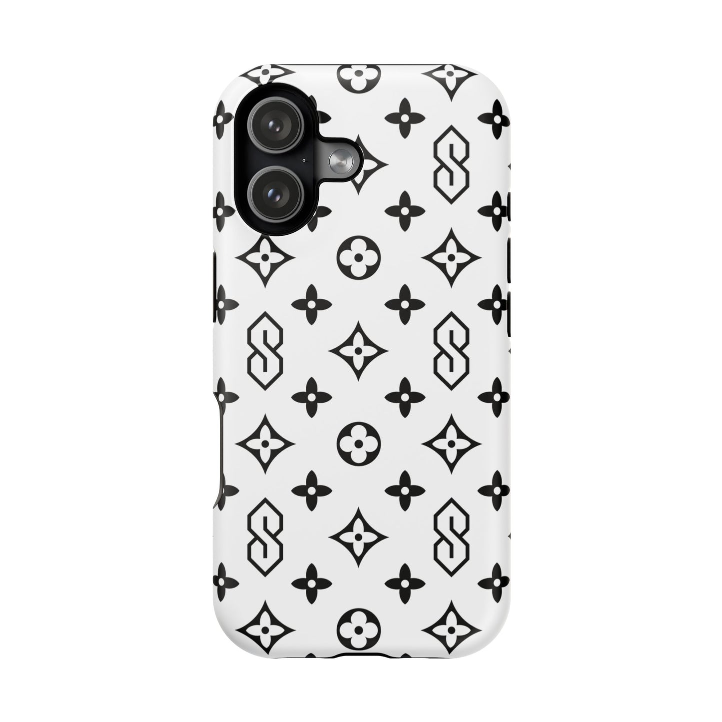 S Thing Faux Real Phone Cases - White & Black - Magnetic Impact-Resistant