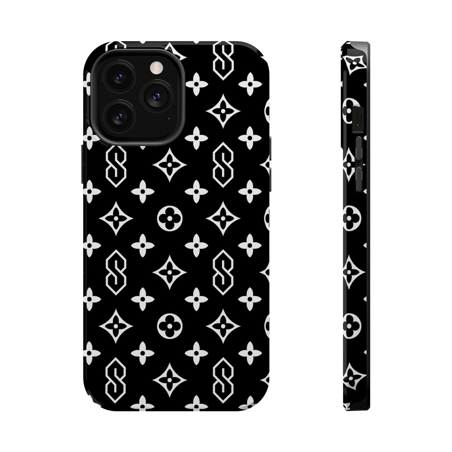 S Thing Faux Real Phone Case - Black/White - Magnetic Impact-Resistant