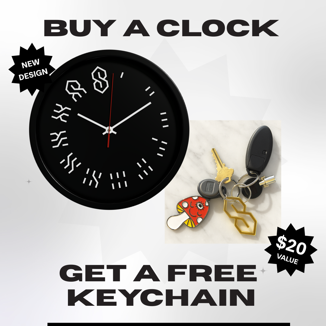 The S Thing Clock + Mini Gold Keychain Combo