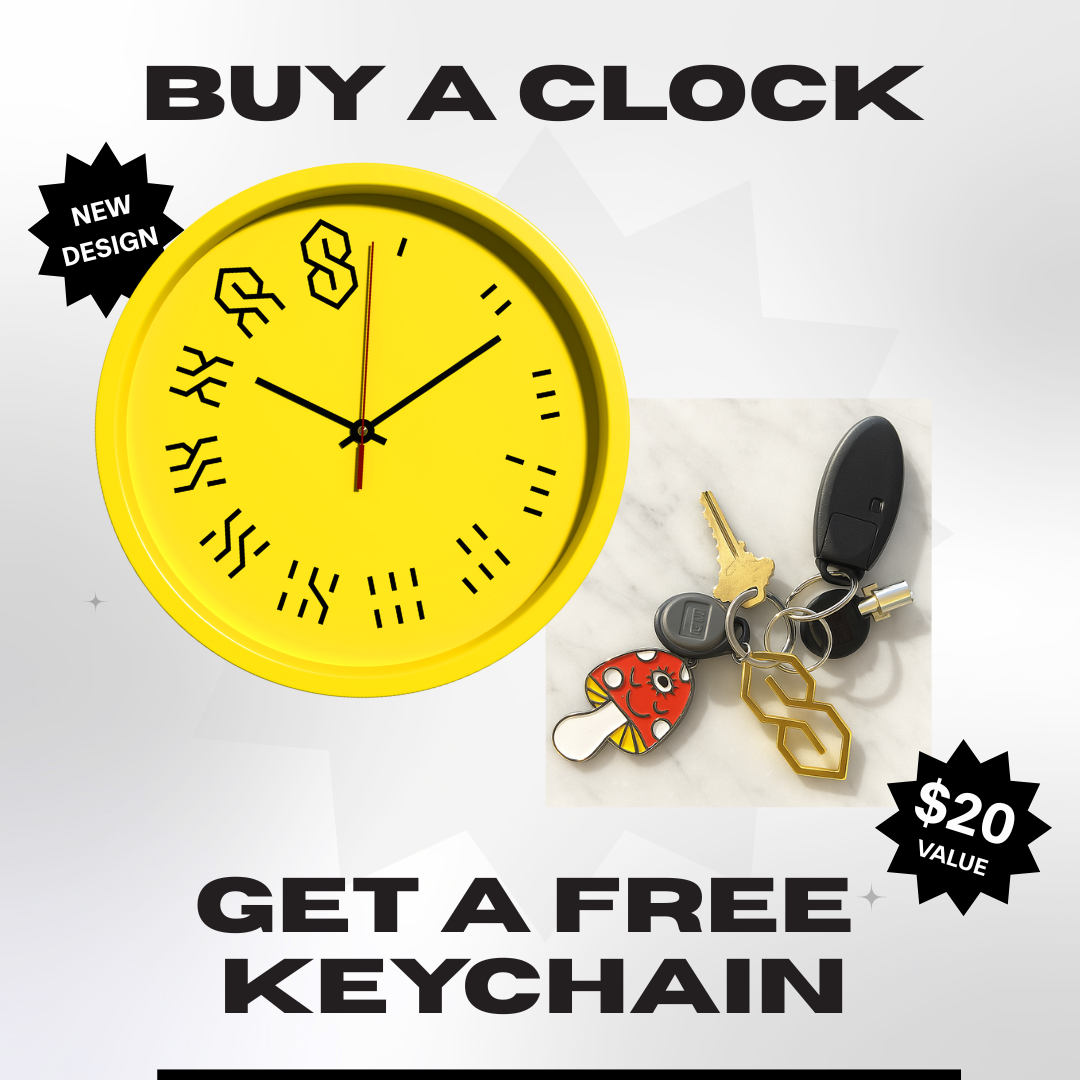 The S Thing Clock + Mini Gold Keychain Combo